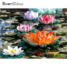 Evershine Diamond Painting Flower Lotus Cross Stitch Diamond Embroidery Kit Sale Diamond Mosaic Flowers Full Square Rhinestones 2024 - buy cheap