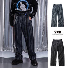 Men's cotton printed dyed jeans trousers man gradient streetwear hip hop pants mens fashion goth punk rock loose straight pants 2024 - buy cheap