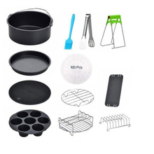 12pcs 8 Inch Air Fryer Accessories Chips Baking Basket Pizza Plate Grill Pot Frying Cage Dish Pan Bakeware Sets Cake Stand Set 2024 - buy cheap