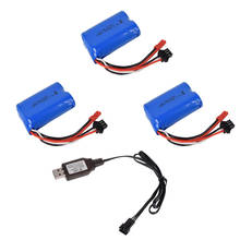 Lipo-bateria de controle remoto para wltoys a303, a313, a23, a333, 1/12, brinquedo, 6.4v, 1000mah, 18500, jst, rc, wltoys, peças de modelo 2024 - compre barato