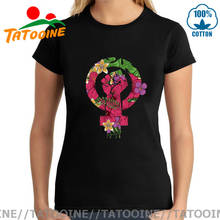 Camiseta feminina estilo hipster, camiseta do futuro feminina com punho floral incrível 2024 - compre barato
