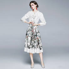 2020 New Spring Autumn Women Long Sleeve Dress High Quality Retro Chinese Style Ink Flowers Print Elegant Slim Long Dress 2024 - buy cheap