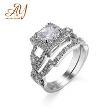 Anillos Yuzuk Luxury Female Zirconia Diamond Solitaire Ring With S925 Logo Original Silver Wedding Ring Promise Engagement Rings 2024 - buy cheap