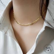 Louleur-cadenas de Plata de Ley 925 para mujer, collar de oro, estilo escarchado, ajustable, conciso, joyería, regalos 2024 - compra barato
