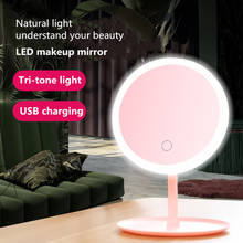 Espejo LED para maquillaje, espejo de mesa con luz de relleno, atenuación táctil ajustable, para escritorio 2024 - compra barato