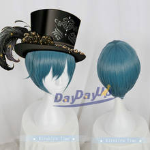 Black Butler Yume 100 Ciel Phantomhi Kuroshitsuji Anime Blue Green Short Synthetic Hair Halloween Party Cosplay + Free Wig Cap 2024 - buy cheap