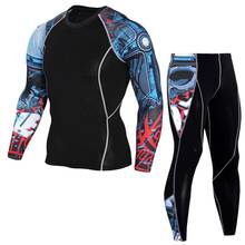 Men's Sports Suit Running Tights Long-sleeved Sports Men's Fitness T-shirt Quick-drying Super Elastic Jogging Sets Sportswear 2024 - buy cheap