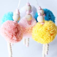 Ballet Dancer Wooden Beads Hairball Hanging Decorations Ornament Baby Girls Room Decor Bag Hanging Decoration Photography Props 2024 - buy cheap