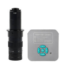 36MP 1080P 2K 60FPS HDMI USB промышленный цифровой видео микроскоп камера + 130X/180X/300X регулируемое увеличение зум C-mount объектив 2024 - купить недорого