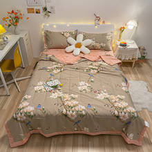 Цветочное одеяло Svetanya, хлопковое тонкое одеяло, наполнитель для постельного белья с принтом 2024 - купить недорого