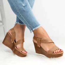 High Quality 2021 Summer Women High Heel Sandals Summer Women's Open Toe Platform Wedges Sandals Peep Toe Ladies Shoes Plus Size 2024 - buy cheap