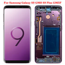 ЖК-дисплей SUPER AMOLED S9 для Samsung Galaxy S9 Plus, рамка для ЖК-экрана в сборе для S9 S9 + SM-G960F G965F, ремонт жк-экрана 2024 - купить недорого