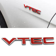 3D VTEC красный металлический Стайлинг автомобиля, ремонт эмблемы крыло хвост значок кузова наклейка для Honda CRV Civic Accord odysley Spirior 2024 - купить недорого