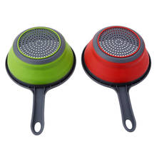 Colador de plástico de silicona para frutas y verduras, cesta de drenaje, colador plegable, escurridor, herramienta de cocina, rojo y verde 2024 - compra barato