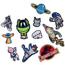 PGY Alien Rocket Embroidery Patches for Clothing Bag Hats Decoration Jurassic Park Aliens Anime Shoes Iron On Appliques Badges 2024 - buy cheap