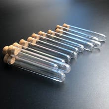 Tubos de teste plásticos transparentes, 50 peças 12x75mm laboratório com rolhas de cordas, lembrancinha de casamento, tubo de presente, escola de laboratório 2024 - compre barato