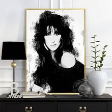 American Singer Cher Poster, Black White Cher Fans Collect Art Prints, Vintage Art Elegance Woman Portrait Painting Home Decor 2024 - buy cheap