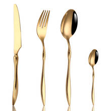 Golden Hotel Dinnerware Set Mirror 304 Stainless Steel Tableware Set Knife Fork Coffee Spoon Steak Flatware Set Cutlery Set 2024 - buy cheap