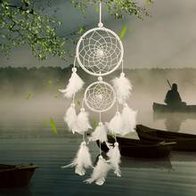 Wind Chimes Silver Bead Handmade Feather Dream Catcher Wall Hanging Dreamcatcher Feather Ornament Car Hanging Home Decoration 2024 - buy cheap