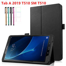 Capa para tablet samsung galaxy tab a 10.1 2019, t510, t515, capa de couro pu com enfeite de 10.1 polegadas, cobertura inteligente para tablet + caneta 2024 - compre barato