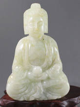 6cm jade chinês artesanal esculpido a estátua de buda delicada, estátua delicada 2024 - compre barato