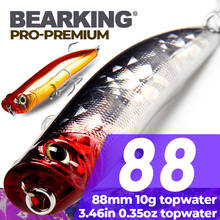 5PCS/lot hot model Bearking popper professional 88mm 10g Fishing Wobbler Fishing Lure Bait Swimbait Crankbait with 2xstrong Hook 2024 - buy cheap