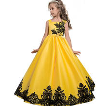 Детские платья 2021 Новое платье для маленьких девочек с цветочным принтом; Платье принцессы на свадьбу; Длинные платья для девочек; Вечерние платья для девочек Детские платья От 4 до 12 лет 2024 - купить недорого