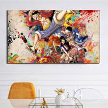 Uma peça de quadrinhos cartaz japonês anime quadros em tela imagem modular para sala estar na parede decoração da sua casa 2024 - compre barato