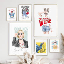 Wall Art Canvas Painting Fashion Teen Girl Cartoon Nordic Posters And Prints Wall Pictures For Living Room Gril Bedroom Decor 2024 - buy cheap