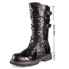 Men's High Boots Knight Boots Zapatos De Hombre Men Shoes Military Tactical Boots Black Punk Boots  Motorcycle Boots Winter 2024 - buy cheap