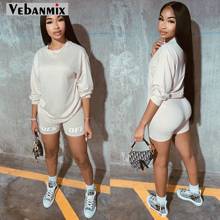 Letter Print Casual Women's Two Piece Outfits Set  Tracksuit Shirt 2020 New Summer Sexy Top Biker Shorts Jogger 2 piece Active 2024 - buy cheap