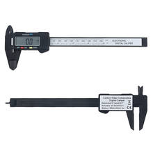 Calibrador Vernier electrónico Digital de fibra de carbono, herramienta de medición de micrómetro, color negro, LCD, 6 pulgadas, 150mm, 1 ud. 2024 - compra barato