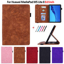 Funda para Huawei MediaPad M5 Lite 8,0 JDN2-AL00/W09, cubierta de cuero con relieve 3D de flores, para tableta, Huawei Mediapad M5 Lite 8 2024 - compra barato