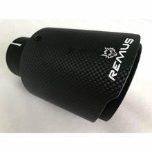 Matt Black Pipe Carbon Fiber REMUS FOR  Stainless steel Universal  exhaust pipe Muffler Pipe For x4  automobiles  micro tips 2024 - купить недорого