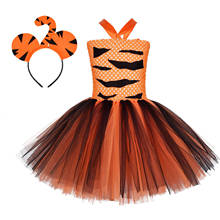 Fantasia infantil de halloween e cosplay de tigre, conjunto de roupas para festas de aniversário de meninas, vestido tutu, escola, 2021 2024 - compre barato