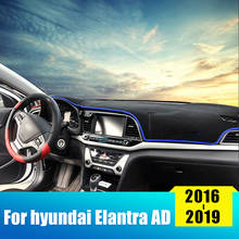 Capa para painel automotivo, almofada com luz, instrumento, plataforma, para hyundai elantra ad 2016 2017 2018 2019, acessórios 2024 - compre barato