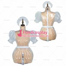 Fondcosplay adulto sexy cruz vestir sissy maid claro pvc vestido lockable uniforme macacões macacão traje sob medida [g2426] 2024 - compre barato