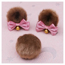 Lolita-Clip de pelo con orejas de gato para niña, horquilla con lazo, diadema de Animal suave para Cosplay, 3 uds. 2024 - compra barato