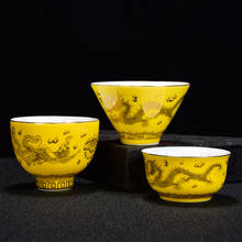 Jingdezhen Ceramic Teacup Indigo Glazed Heavy Industry Gold Cup Porcelain Kungfu Black Tea Owner Cup Tea Bowl Teaware 2024 - buy cheap