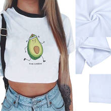 Harajuku Avocado Cartoon Print Korean Crop Top Women T Shirt Casual Tee Tops 2024 - buy cheap