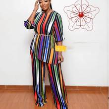 2020 New African Print Elastic Bazin Baggy Pants Rock Style Dashiki SLeeve Famous Suit For Lady Women Top And Leggings 2pcs/se 2024 - купить недорого