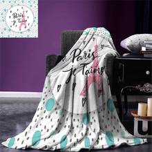 Paris City Decor Throw Blanket Paris Blanket for Bed Couch I Love You Lettering Fashion Modern Background Europe Architecture 2024 - buy cheap