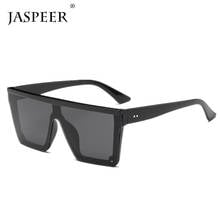 JASPEER Male Flat Top Sunglasses Men Brand Black Square Shades UV400 Gradient Sun Glasses For Men Cool One Piece Designer 2024 - buy cheap