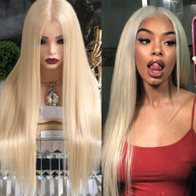 613# Golden Blonde Straight 13x4 Lace Front Human Hair Wigs Remy Brazilian 150/180/200Thick Full Density 13x6 Lace Frontal Wigs 2024 - buy cheap