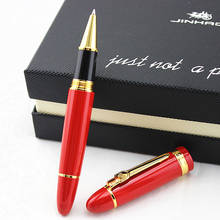 Jinhao 159 caneta esferográfica, luxo, vermelho e dourado, 0.7mm, refil de tinta preta, presente de natal 2024 - compre barato