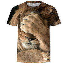 Camiseta de León en 3D para hombre, camisa de manga corta con patrón de estilo 3D fresco, tendencia de verano, novedad de 2021 2024 - compra barato