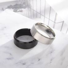 Simple 8mm Punk Titanium Steel Roman Numeral Twist Chain Rings For Men Polished Black Punk Rock Biker Ring Wedding Masonic Rings 2024 - buy cheap