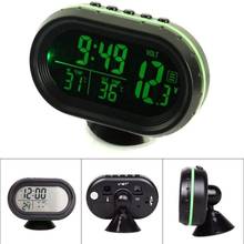 3 in 1 Car Temperature Clock Voltmeter Car Thermometer Digital LED Electronic Clock Car Night Light Clock Supplies Accessories 2024 - buy cheap