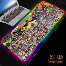 Xgz anime rgb mouse pad grande jogo xxl computador animação almofada led teclado desktop computador mause com backlight mesa de jogos 2024 - compre barato