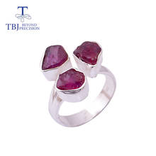 Handmade silver Ring natural africa 5.5ct Ruby Rough gemstone unique Jewelry 925 sterling silver fine jewelry for women tbj 2024 - buy cheap